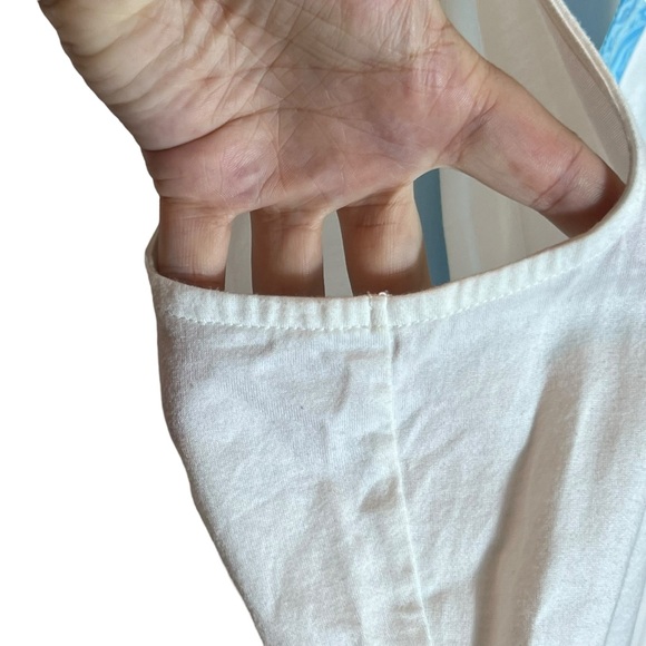 Lilly Pulitzer White Blue Trim Dev Tank Blouse Top, Medium - Picture 8 of 9